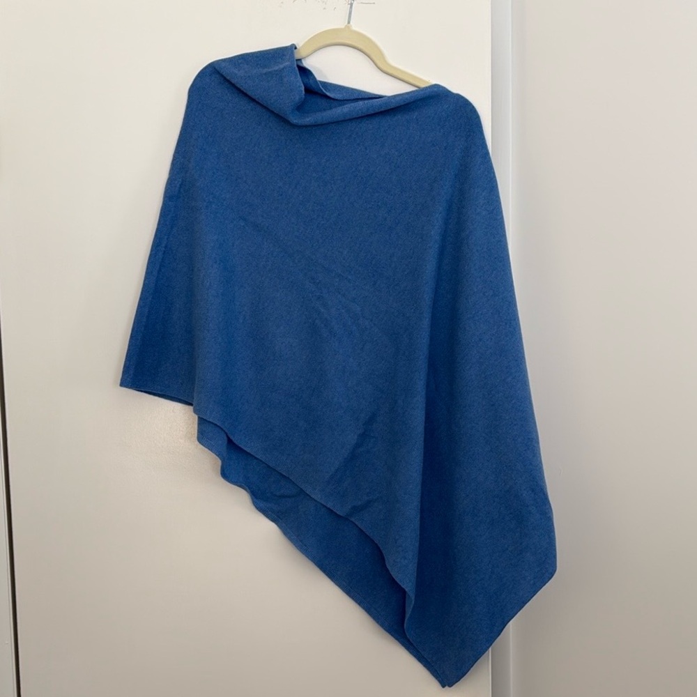 Blue Cashmere Dolma Poncho
